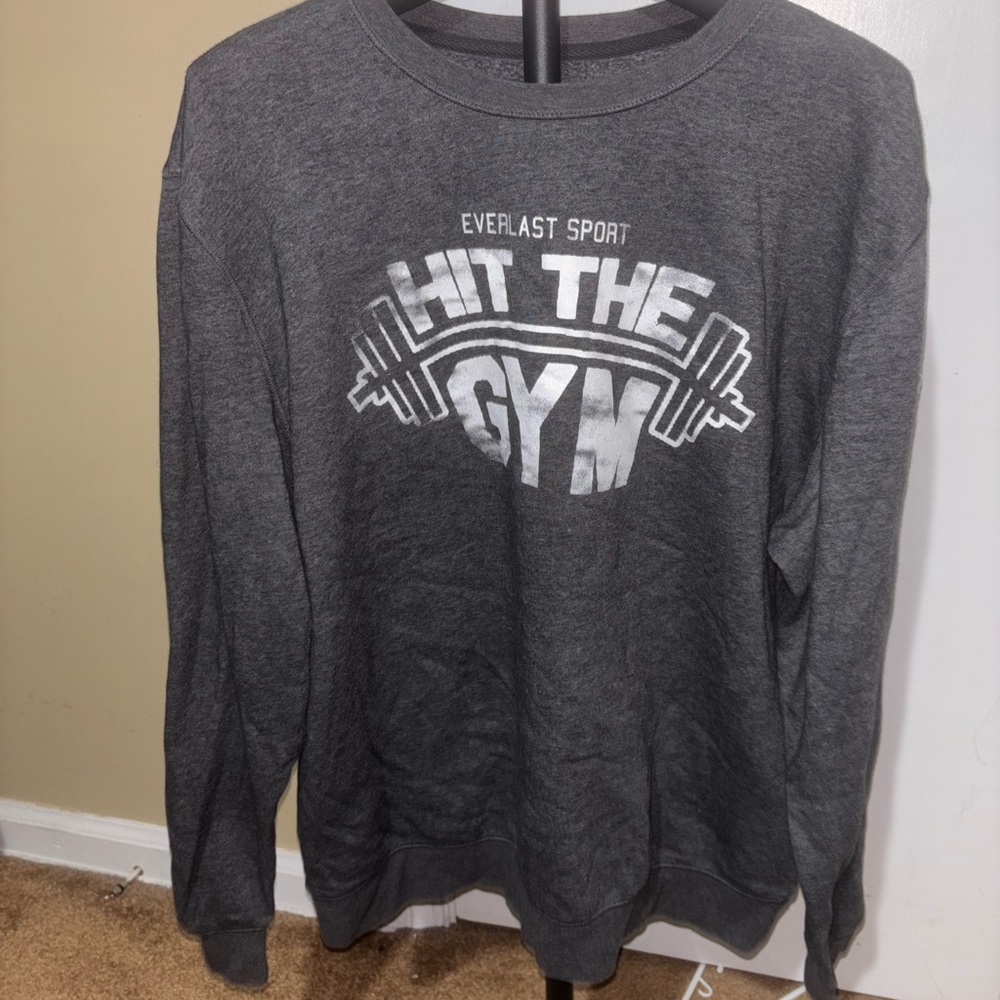 Plus Size Everlast Sport Charcoal Crewneck